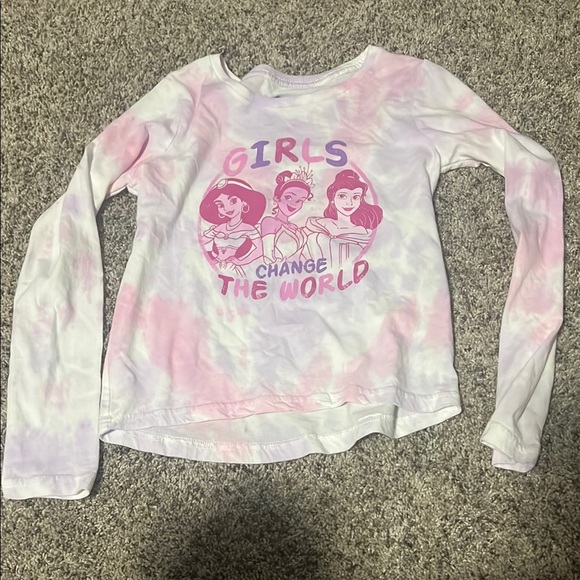 Disney Pink and White Long Sleeve Tee with Graphic Design - Picture 1 of 2
